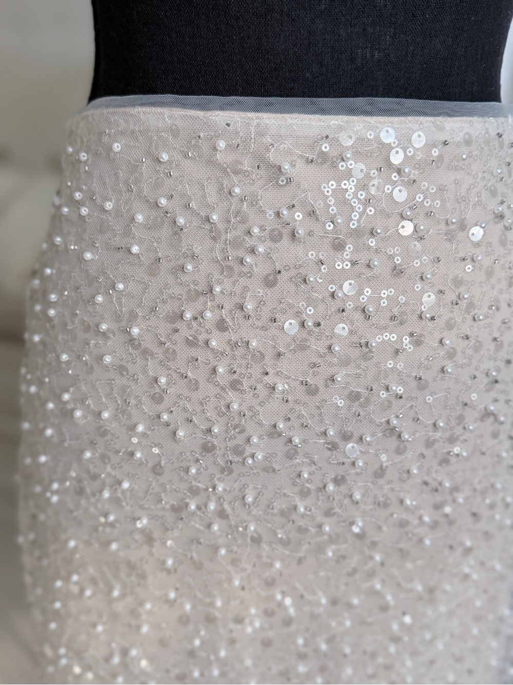 Lucy Paris Sequin Mini Skirt in Light Blush - Picture 3 of 4